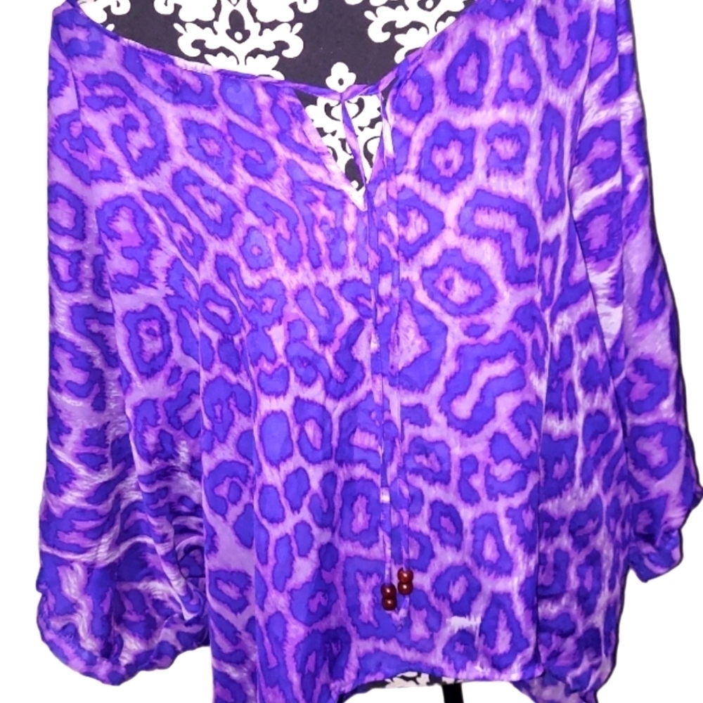 GORGEOUS Purple Animal Print Blouse